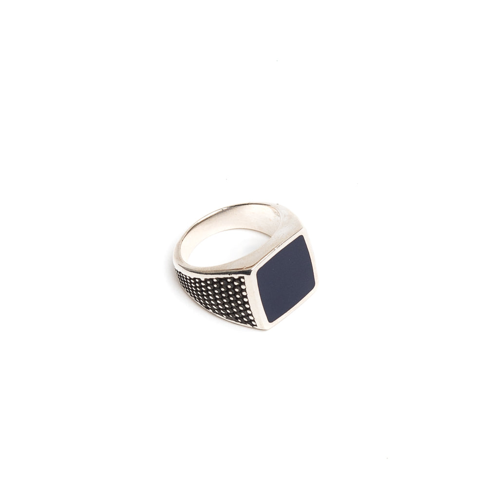 D'AMICO Anello Dupont Quadrato con Lacca Blu Offerta San Valentino
