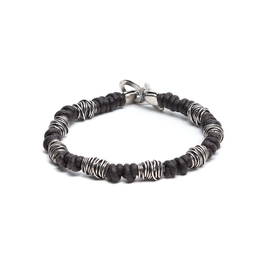 D'AMICO Bracciale Cotone Cerato + Argento 925 Testa Moro Offerta temporanea