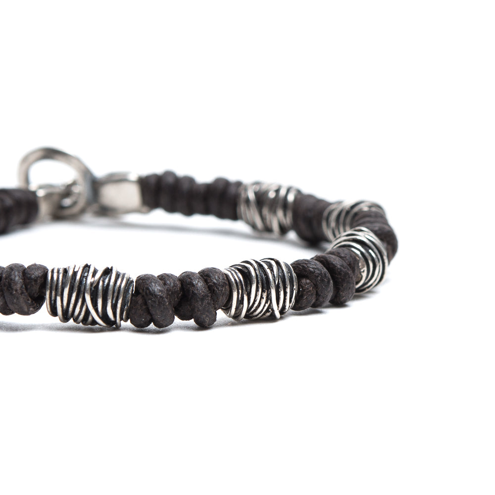 D'AMICO Bracciale Cotone Cerato + Argento 925 Testa Moro Offerta temporanea