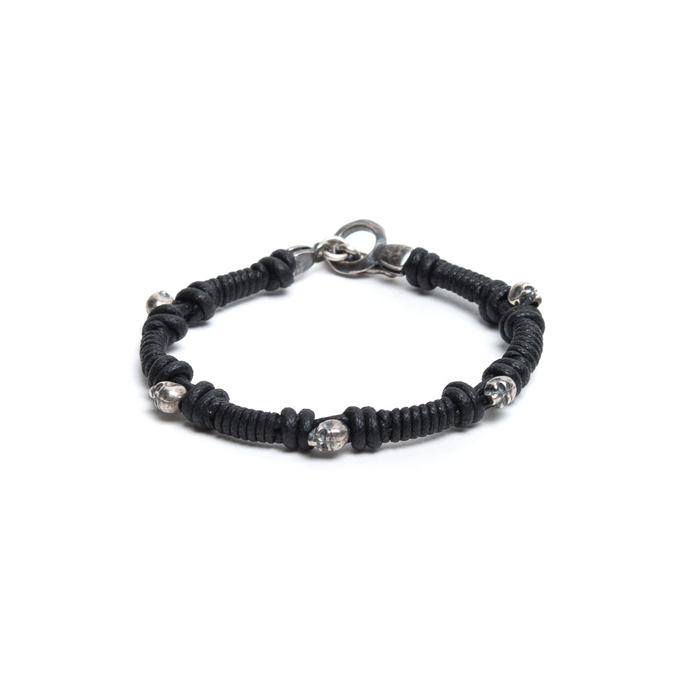 D'AMICO Bracciale Cotone Cerato + Teschietti Argento 925 Grandi sconti