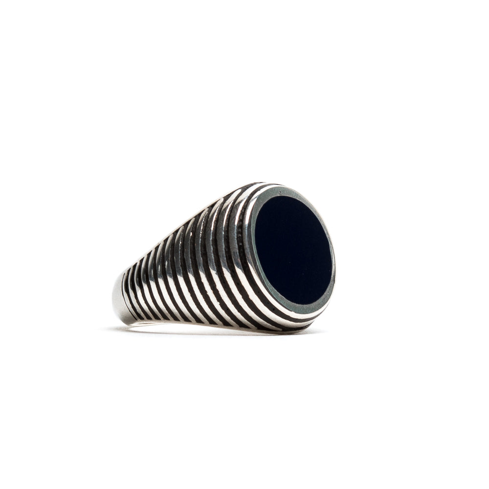 D'AMICO Anello Rigato con Lacca Blu Prezzo basso