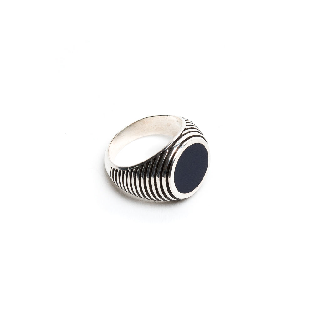 D'AMICO Anello Rigato con Lacca Blu Prezzo basso