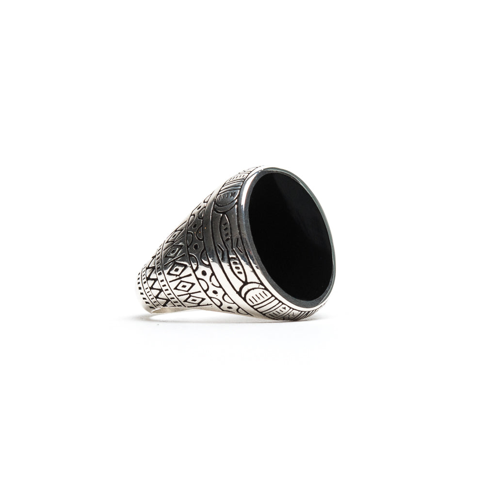 D'AMICO Anello Ovale Tuareg con Lacca Nera Super Saving Price