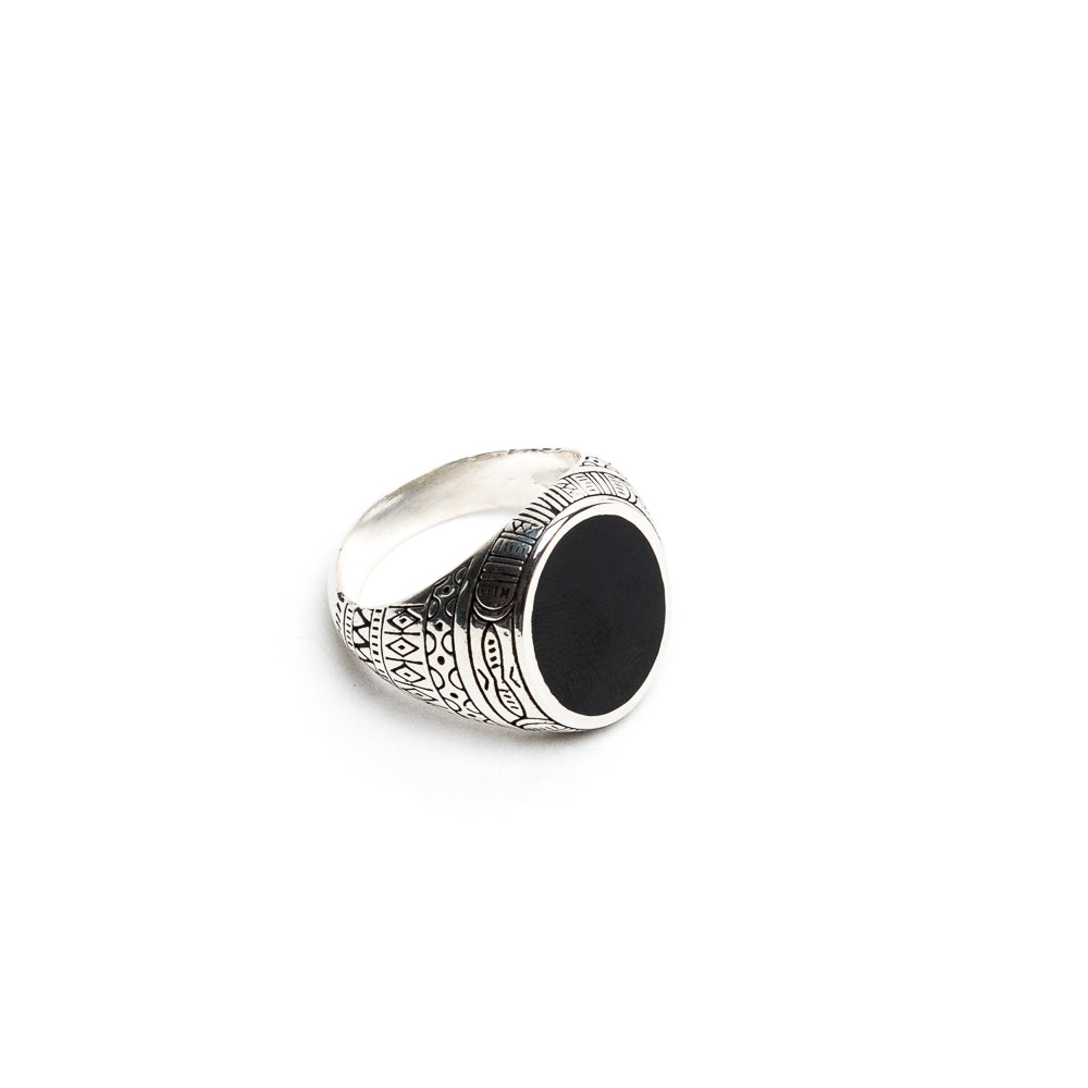 D'AMICO Anello Ovale Tuareg con Lacca Nera Super Saving Price