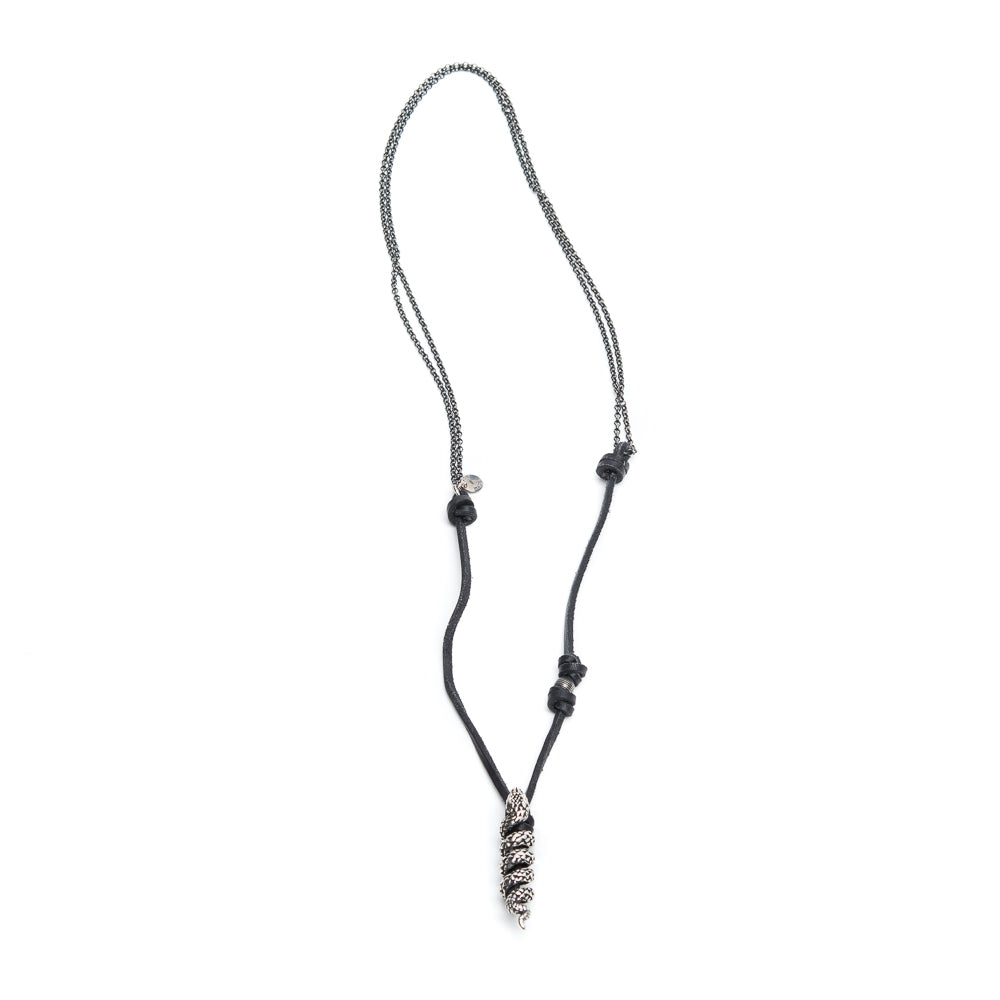 D'AMICO Collana Cuoio + Serpente Fino al 50% di sconto